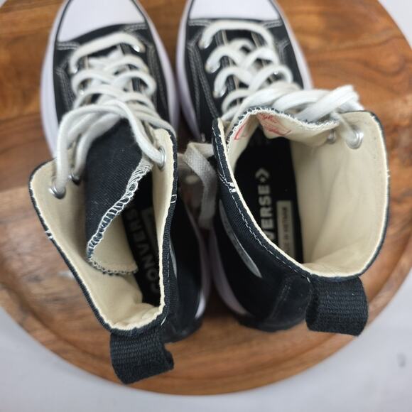 Converse Run Star Hike Womens Black And White Size 7.5 High Top Shoes Sneakers - Picture 6 of 9